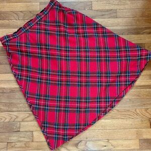 Chic Tartan A-Line Skirt in Red